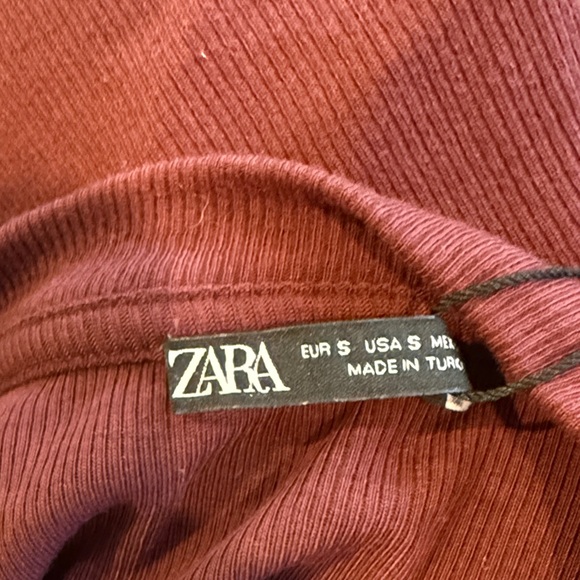 Zara Wine Long Sleeve Top with Side Ties - Picture 2 of 2
